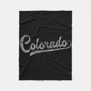 Colorado Baseball Fan Vintage Rocky Mountains Fleece Blanket