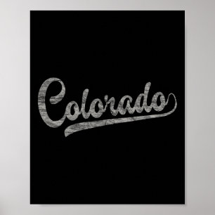 Colorado Baseball Fan Vintage Rocky Mountains Poster