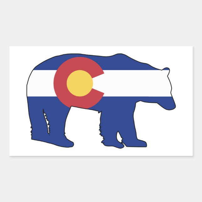 Colorado Bear Flag Rectangular Sticker (Front)