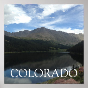Colorado Beautiful Mountains & Lake 12"x12" Poster