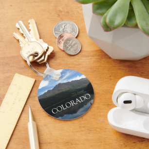 Colorado Beautiful Mountains Large Button Keychain