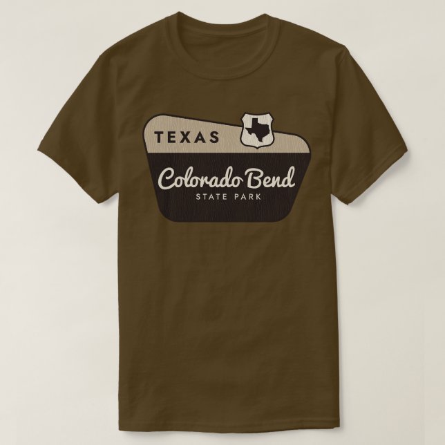 Colorado Bend State Park Texas Welcome Sign T-Shirt (Design Front)