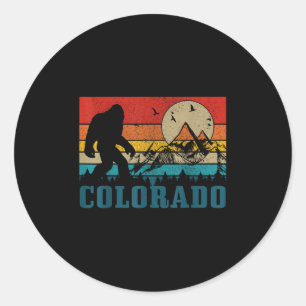 Colorado Bigfoot Vintage Rocky Mountains Hiking Ca Classic Round Sticker