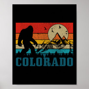 Colorado Bigfoot Vintage Rocky Mountains Hiking Ca Poster