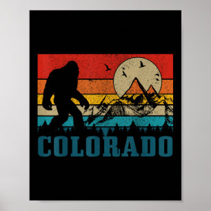 Colorado Bigfoot Vintage Rocky Mountains Hiking Ca Poster