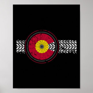 Colorado Bike Flag Mountain Bike Biking Cyclist Cy Poster