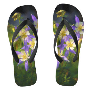 Colorado Blue Columbine Painting - Original Art Thongs