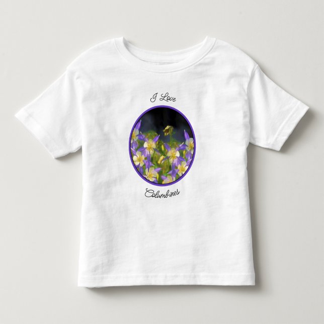 Colorado Blue Columbine Painting - Original Art Toddler T-Shirt (Front)