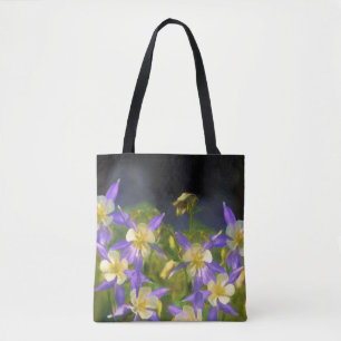 Colorado Blue Columbine Painting - Original Art Tote Bag