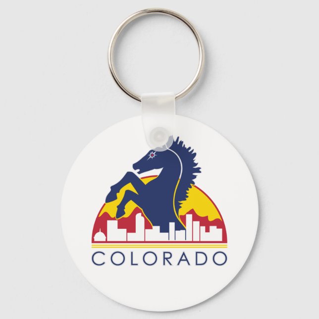 Colorado Blue Horse Key Ring (Front)