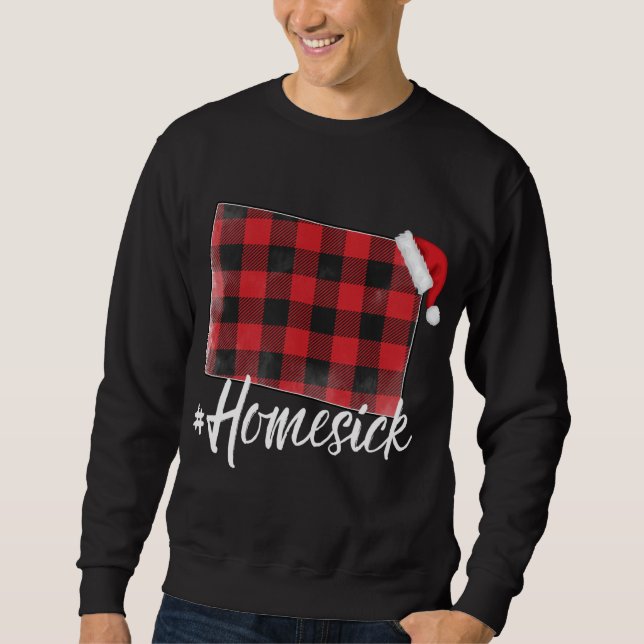 Colorado Buffalo Plaid #Homesick Christmas Santa H Sweatshirt (Front)