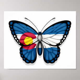 Colorado Butterfly Flag Poster