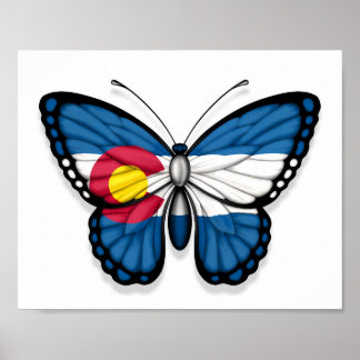 Colorado Butterfly Flag Poster