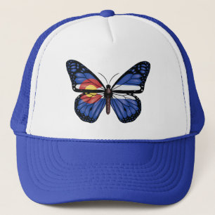 Colorado  Butterfly Monarq Butterfly Monarque Flag Trucker Hat