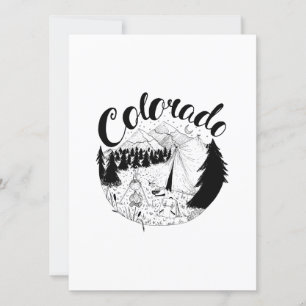 Colorado Camper Outdoors Ink Illustration Holiday Card