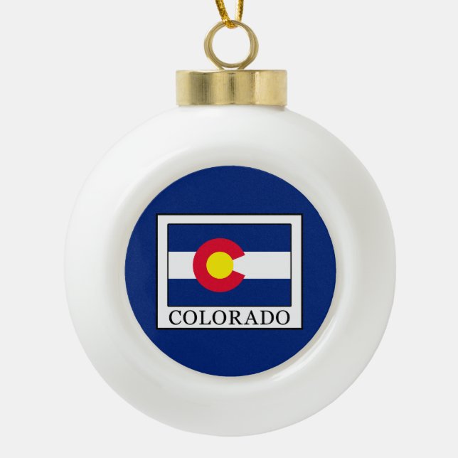 Colorado Ceramic Ball Christmas Ornament (Front)