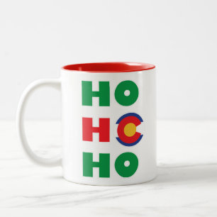 Colorado Christmas Ho Ho Ho Two-Tone Coffee Mug