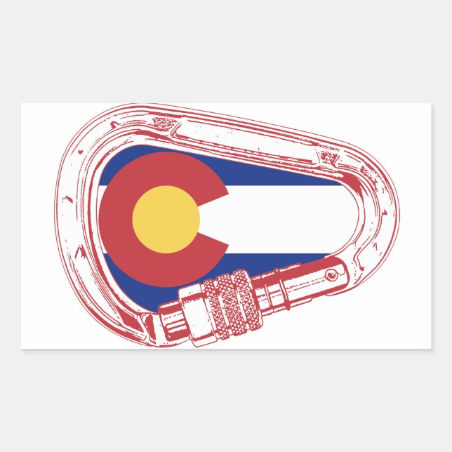 Colorado Climbing Carabiner Rectangular Sticker (Front)