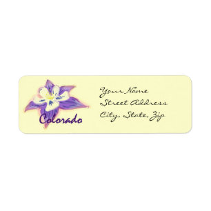 Colorado columbine flower customisable labels