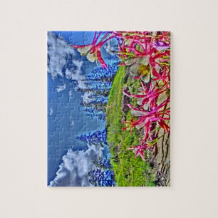 Colorado columbine flower mountain scenic puzzle