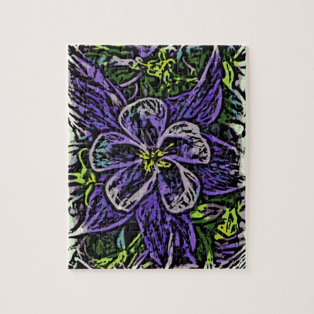 Colorado columbine flower puzzle (Vertical)
