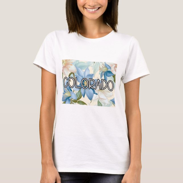 Colorado Columbine Flower T-Shirt (Front)