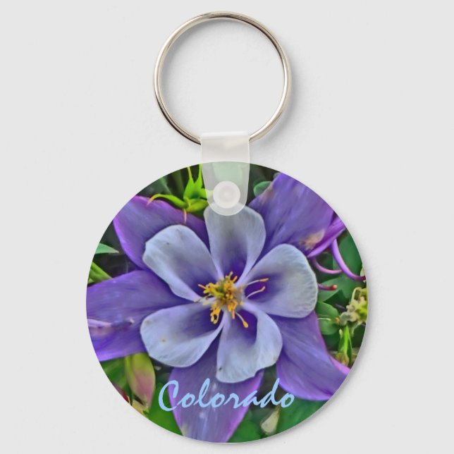 Colorado columbine keychain (Front)