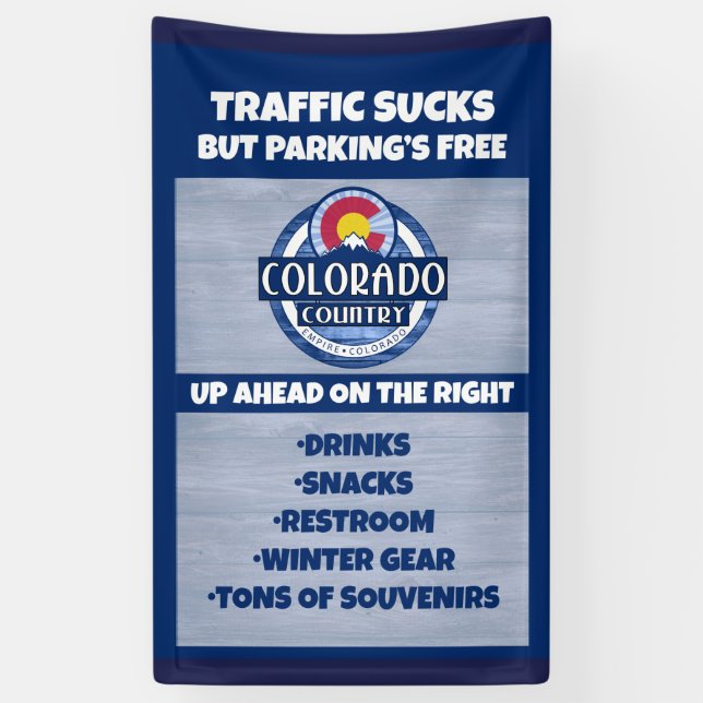 Colorado Country Traffic Parking banner (Vertical)