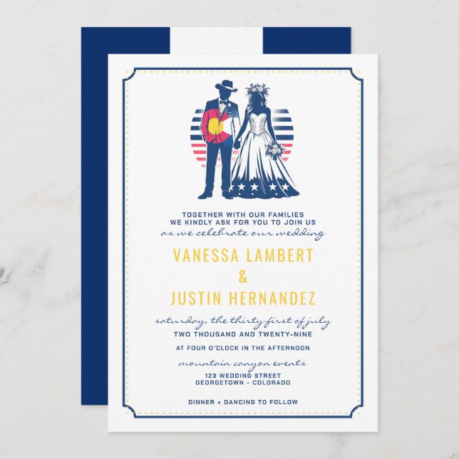 Colorado Couple Wedding Invitation (Front/Back)