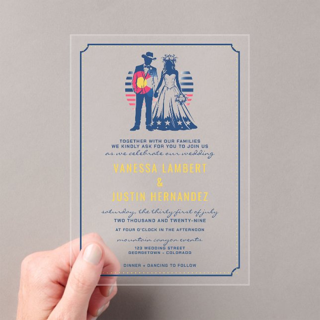 Colorado Couple Wedding Invitation with QR Code (Insitu (Handheld))