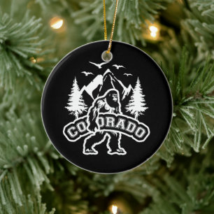 Colorado Day Bigfoot National Park Vintage Hiking Ceramic Ornament