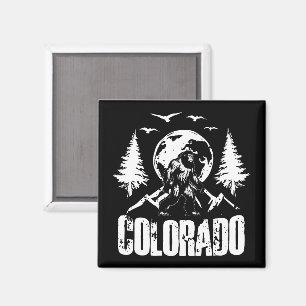 Colorado Day Bigfoot Vintage Hiking Magnet