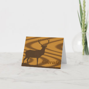 Colorado Deer In Walnut Wood Note Card