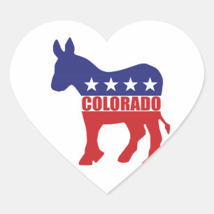 Colorado Democrat Donkey Heart Sticker
