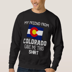 Colorado Denver Map Flag Co Souvenir Mountain Cute Sweatshirt