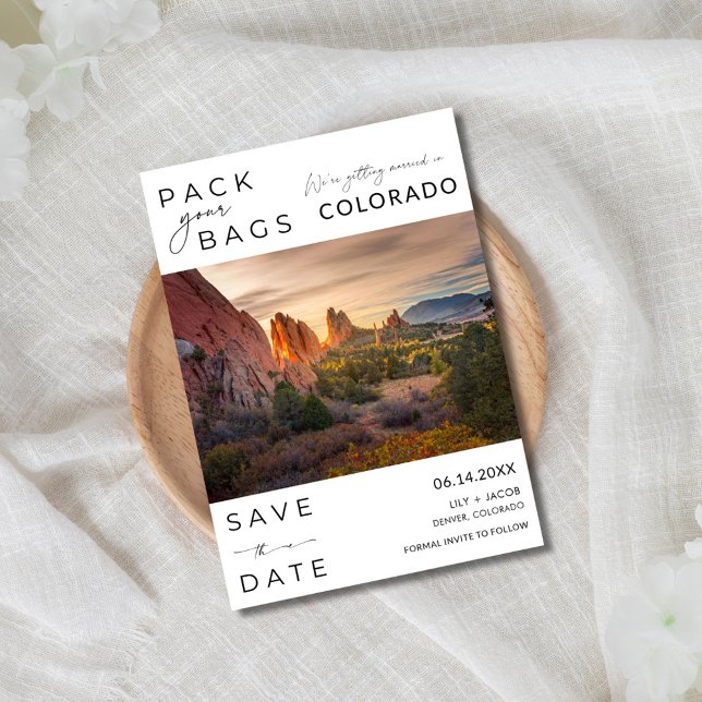 Colorado Destination Wedding Photo  Save The Date (Colorado Destination Wedding Photo Save The Date)