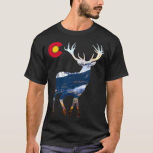 Colorado Elk Deer Flag Hunting Hunter Gift Pullove T-Shirt