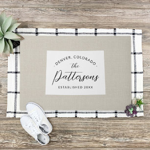 Colorado Family Monogram State Doormat