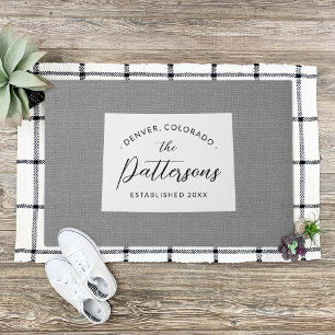 Colorado Family Monogram State Doormat