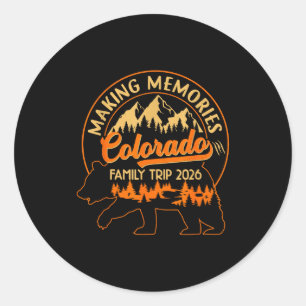 Colorado family vacation 2026 mountains camping classic round sticker