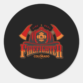 Colorado Firefighter For Fire Or Helmet Classic Round Sticker