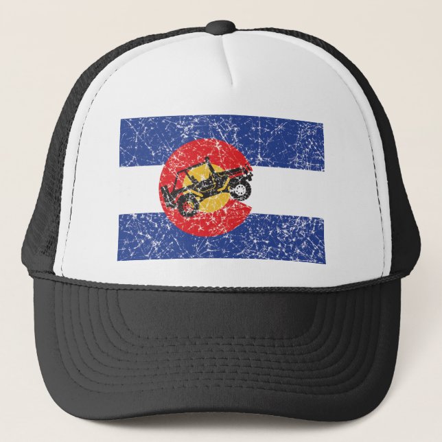 Colorado Flag 4 Wheeler Trucker Hat (Front)