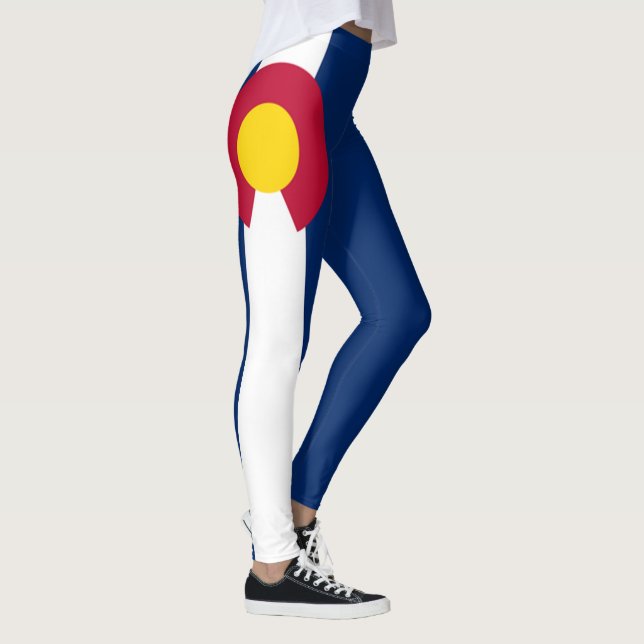 Colorado Flag 90 degree full bleed Leggings (Right)