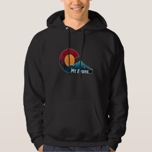 Colorado Flag And Mountain Styled Mount Evans Hoodie