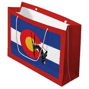 Colorado Flag and Skier Large Gift Bag