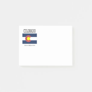 Colorado flag and slogan post-it notes