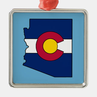 Colorado flag Arizona outline ornament