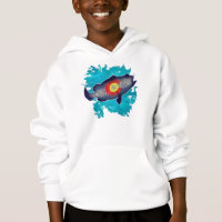 Colorado flag bass fish kids hoodie