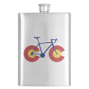 Colorado Flag Bicycle Hip Flask