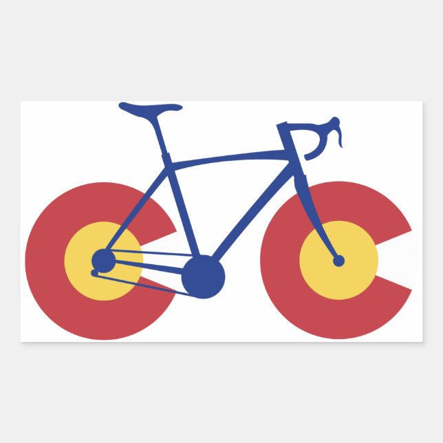 Colorado Flag Bicycle Rectangular Sticker (Front)